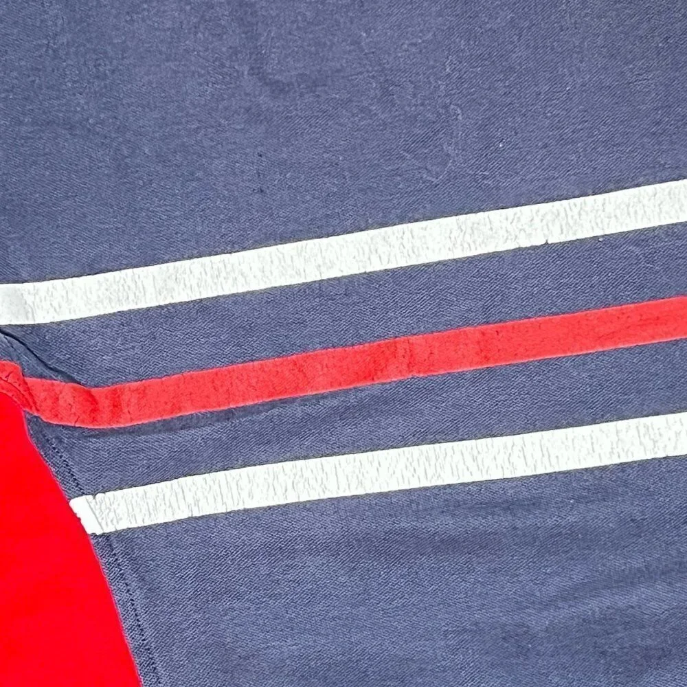 TOMMY HILFIGER Retro Vintage Inspired Logo Graphic Polo 1985 Red White Blue XXL